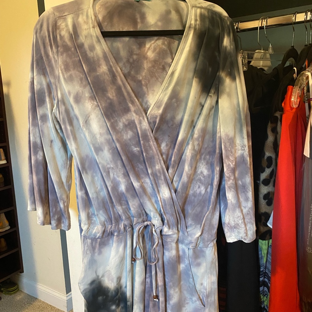 Long sleeve tie dye romper by River & Sky ladies Medium